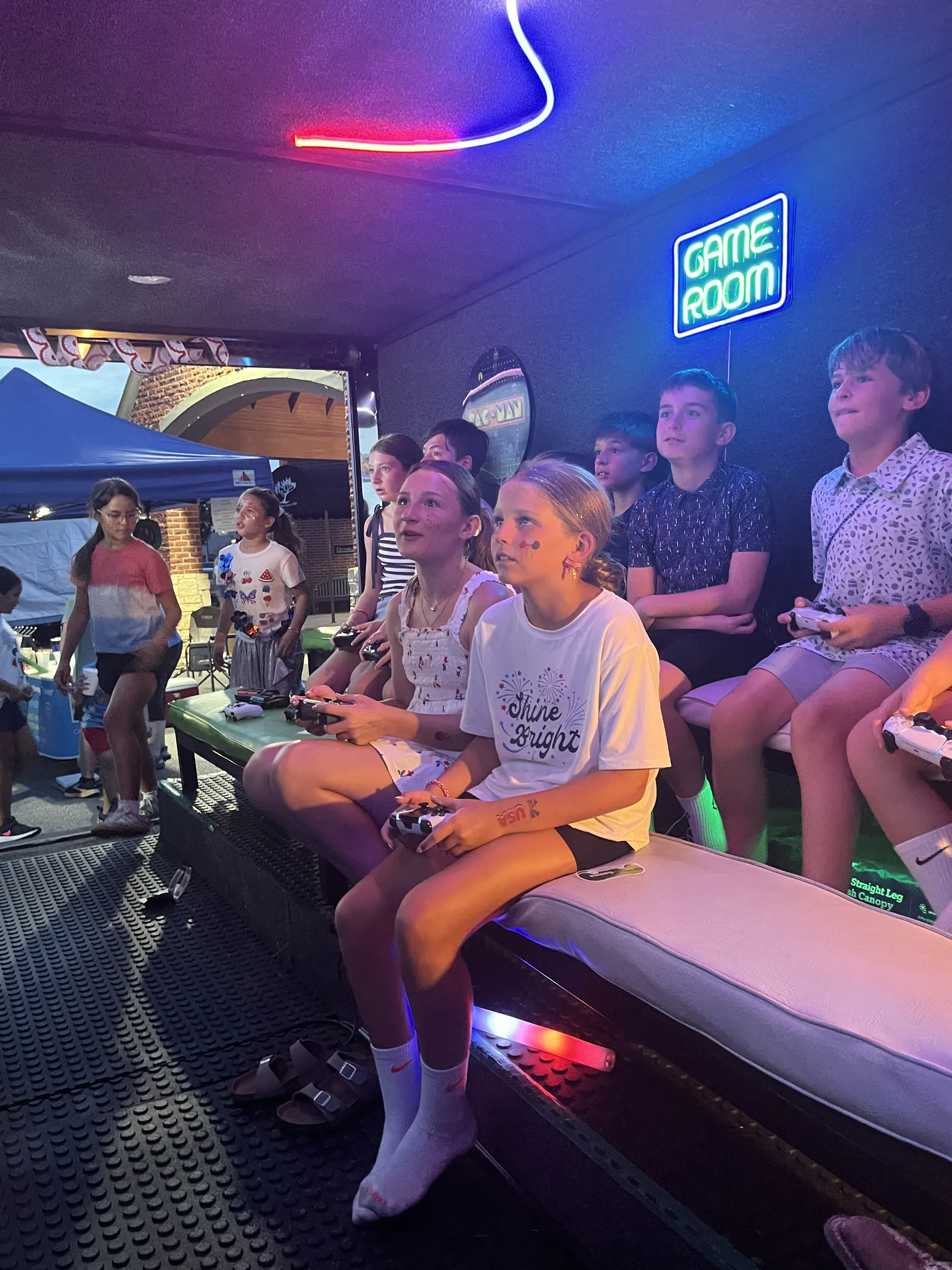 Party guests sharing a fun night of gaming